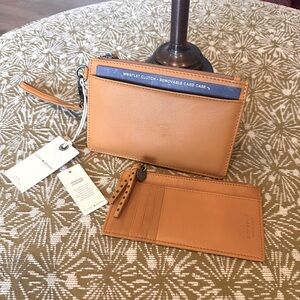 NWT Lucky Brand Combo Brown Leather Wristlet